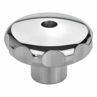 JW WINCO Stainless Steel Hand Knobs; Stainless Steel Star Knobs: Fluted, Stainless Steel - Corrosion-Resistant Fluted Knobs with Threaded Through-Hole