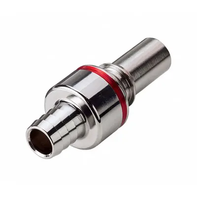 CPC Quick Connection Coupling: Straight, 1/2 in ID Size, Warm Red, Barbed/Quick Disconnect - Chrome-Plated Brass Quick-Disconnect Tube Fittings