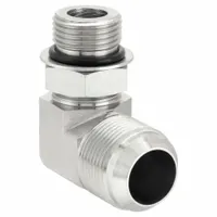 Hydraulic Hose Adapter: 3/4 in x 1 in Fitting Size, Female x Female, NPTF x NPTF, Rigid, 90° Elbow (MPN 2062-12-16S)
