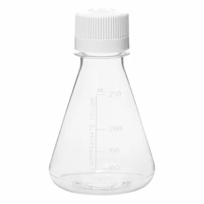 OEM Plastic Flasks: Erlenmeyer, Polycarbonate, 250 mL, Sterile - Plastic Erlenmeyer Flasks