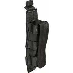 Duty equipment pouch constructed from 500D nylon with PU back coating. Measures 7 1/4 in x 1 1/4 in and secures with a hook-and-loop closure. Designed for carrying spare magazines in tactical or law enforcement applications.