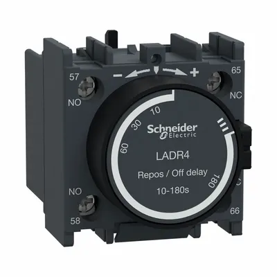 SCHNEIDER Timer Module: Off Delay, 10 sec – 180 sec - Front-Mounted IEC Delay Timers