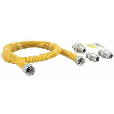 DORMONT Gas Flow Valve Kit: 1/2 in Hose Inside Dia., 4 ft Hose Lg, 106,000 BTU Capacity - Range Connectors