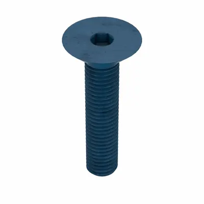 METRIC BLUE Socket Flat Head Screw: M12x1.75 Thread Size, 60 mm Lg, Flat, Blue Phosphate - Flat Head Socket Cap Screws