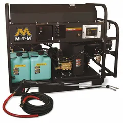 MI-T-M Gas-Powered Pressure Washer: Heavy Duty, Skid Mount, 4,000 psi, 4.5 gpm, 15 1/2 hp Horsepower (MPN GH-4005-0MDK). Key specifications — attr1034375: Kerosene; attr1034381: Kubota; attr1037666: MI-T-M.