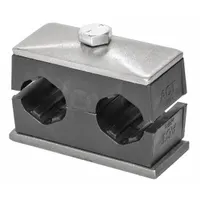 STAUFF Beta Clamp: Smooth Bore, 316 Stainless Steel Clamp, Polypropylene Cushion, For 2 Lines (MPN SP-319/19-ACT-GD-AS-U-W5-K-642012)
