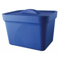 Ice Bucket with Lid: 4 L Capacity, Rectangular, Polyurethane Foam, Blue, 8 5/8 in Overall Ht (MPN M16807-4101)