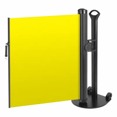 MODUS Single Mobile Stand: 38 in Post Ht, 11 1/2 ft Belt Lg, Yellow, 1 No. of Posts - Retractable Belt Barrier Systems