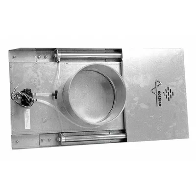 NORDFAB Blast Gate: Steel, For 12 in Duct Dia, 9 in Overall Lg, 22 ga Material Thick - Blast Gates