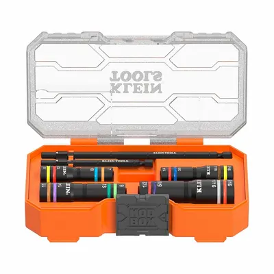 KLEIN TOOLS Impact Quad Flip Socket Set: 1/4 in, 3/8 in Drive Size - Flip Socket Sets