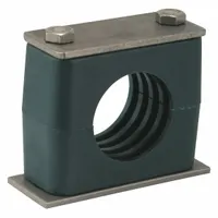 ZSI Vibration-Dampening Beta Clamp: Ribbed Bore, 304 Stainless Steel Clamp, Polypropylene Cushion (MPN S2011S-SS)