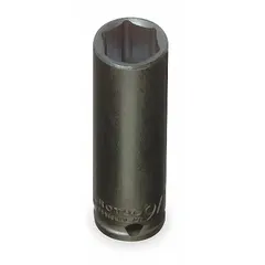 This 3/8" drive impact socket is designed for use with impact wrenches in high-torque fastening and loosening of 11/32 in SAE hex fasteners. The deep 6-point configuration provides full contact on the fastener head, reducing rounding. Black oxide finish offers corrosion resistance. Suitable for automotive, industrial, and maintenance applications.