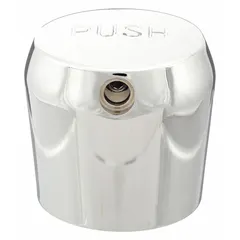 Chrome-plated cast brass push button handle for Zurn AquaSpec® Series metering faucets. Compatible with hot and cold water temperatures. Includes tempered index. Used in commercial restrooms, laboratories, and industrial wash stations.