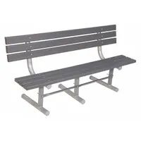 ULTRASITE Outdoor Bench: Extra Heavy-Duty, 96 in Overall Lg, 35 in Overall Ht, Gray, Silver (MPN g940P-GRY8)
