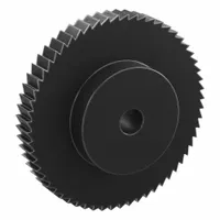 Ratchet Gear: 6.28 Pitch, 60 Teeth, 15 mm Bore Dia, Black Oxide-Coated Steel, 120 mm Outside Dia (MPN SRTB2-60)