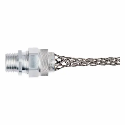 LEVITON Cable Support Grip: 0.75 in to 0.88 in, 8 3/4 in Mesh Lg, Single Eye - Strain Relief Support Grips