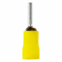 PANDUIT Pin Terminal: Yellow, Vinyl, 0.1 in Pin Dia (MPN PV10-P55-LYY)