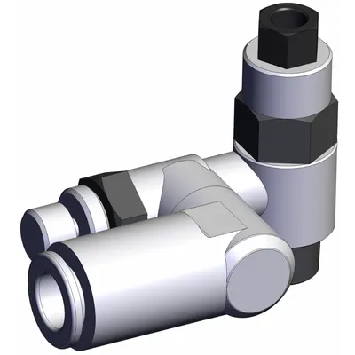 SMC Piloted Non-Return Valve: Universal Fitting, Knurled, 1/8 in Valve Body Size - Adjustable Direction Speed Controllers with Pilot Check Valve