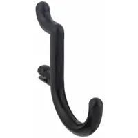 FUNCTIONAIRE J-Hook: 1/4 in Peg Hole, For 1 in Pegboard Hole Spacing, Snap-On, Surface, Black, 8 PK (MPN FH1-4)