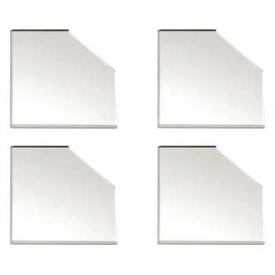 MIRREDGE Corner Plates: 1 1/2 in Overall Ht, 3 in Overall Wd, 1/8 in Overall Dp - Mirror Framing & LED Shelf Parts