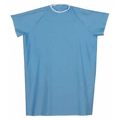 DMI Easy Access Gown: Blue, Shoulder Snap, Cotton/Polyester (MPN 532-8032-0139) - Furnishings, Appliances and Hospitality