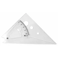 WESTCOTT Triangle: 1/2 in/1 in/3/4 in, 10 in Square Size, Polystyrene, Clear, Inches, SAE, Plastic (MPN AT-10)