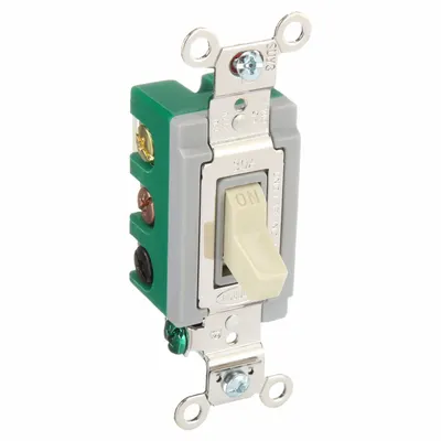 HUBBELL Wall Switch: Toggle Switch, Double Pole/Double Throw, Maintained, Ivory - Toggle Wall Switches