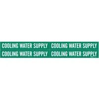 Pipe Marker: Cooling Water Supply, Green, White, Fits 3/4 to 2 3/8 in Pipe O.D., 4 Pipe Markers (MPN 7072-4)