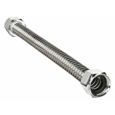KISSLER Supply Line: 5/16 in Hose Inside Dia., 250 psi, PVC, Stainless Steel - Water Heater Connectors