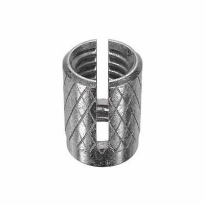 E-Z-LOK Press Insert: 3/8"-16 Thread Size, 5/8 in Overall Lg, 29/64 in Dia, Stainless Steel - Flush Press-Fit Inserts
