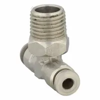 AIGNEP USA Push-Fit Tee Fitting: 5/32 in OD x 5/32 in OD x 1/4 in Pipe Size, Stainless Steel, Silver (MPN 60211X-4-1/4)