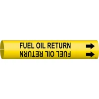 Pipe Marker: Fuel Oil Return, Yellow, Black, Fits 1 1/2 to 2 3/8 in Pipe O.D., 1 Pipe Markers (MPN 4064-B)