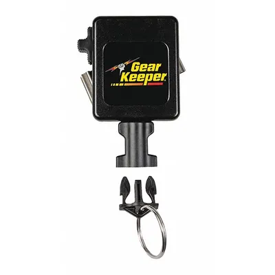 GEARKEEPER Key Retractor: 28 Key Capacity, 1 1/8 in Key Ring Dia, Nylon, Black - Retractable Key Clips & Reels