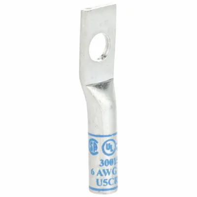 3M Compression Lugs: 1/4 in Stud Size, 6 AWG For Wire Sizes, Stranded Wire Type - One-Hole Compression Lugs