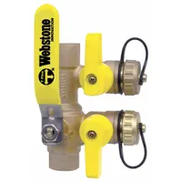 WEBSTONE Purge and Fill Valve: 3/4 in, Brass, 600 psi Max. Op Pressure, Full Port Ball Port, Tee (MPN 58613)