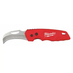 Assisted-opening folding knife with a 2 1/2-inch blade, 4 3/4-inch closed length, and 7-inch overall length. Plastic construction. Suitable for utility cutting tasks such as opening boxes, cutting tape, and trimming materials.