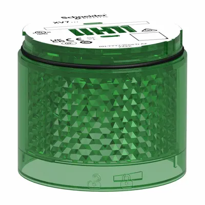 SCHNEIDER Tower Light Module: Flashing, 24V AC/DC, Green, 2 13/16 in Overall Dia - Flashing Light Modules