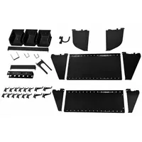 WALL CONTROL Toolboard Accessory Kit: 17 Hooks, 3 Bins, Black, Steel, Powder Coated (MPN 35-K-WRKBK)
