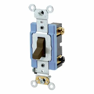 LEVITON Wall Switch: Toggle Switch, 3-Way, Maintained, Brown, 120V AC - Toggle Wall Switches