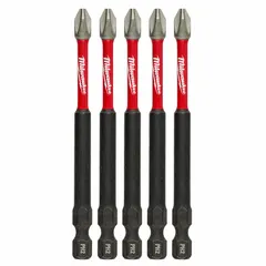 Imperial-size #2 Phillips (PH2) impact bit with standard hex shank, made from alloy steel. Sold in a 5-pack for use with impact drivers in driving screws. Suitable for general assembly and fastening tasks.