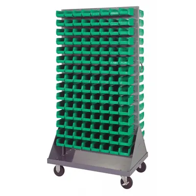 QUANTUM STORAGE SYSTEMS QMD-36H-220GN Vertical Mobile Louvered - Vertical Mobile Louvered Racks with Bins