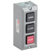DAYTON Control Station: (3) Push Buttons, 0 Pilot Lights, 2NO/3NC, Open/Close/Stop, (3) Momentary (MPN 20C797)