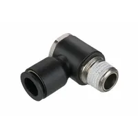 LEGRIS Push-Fit Elbow Fitting: 8 mm OD x 1/4 in Pipe Size, Push-to-Connect x NPT, Black (MPN 3018 08 14)