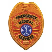HEROS PRIDE Embroidered Patch: Emergency Medical Services, 2 1/2 in x 3 1/2 in, Gold, Plastic, Badge (MPN 5615)