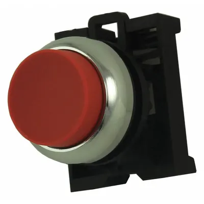 EATON Extended Push Button: Red, 22 mm Mounting Size, Metallic - Extended-Length Push-Button Operators
