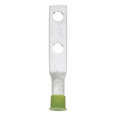 3M Compression Lug: For 2 AWG, 1/2 in Stud Size, Std - Two-Hole Compression Lugs