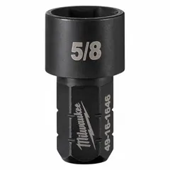SAE 5/8 in, 6-point, short impact socket with 1 41/64 in overall length and Black Oxide finish. Designed for use with impact tools in fastening and loosening nuts and bolts in industrial maintenance, assembly, and repair applications.