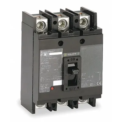 SQUARE D Molded Case Circuit Breaker: 90 A Amps, 25kA at 240V AC, Fixed, Lug, ABC - Q-Frame Square D Molded Case Circuit Breakers
