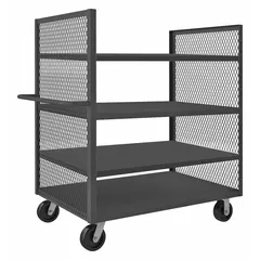 APPROVED VENDOR Dual-Side-Access Mesh-Wall Stock Truck, 2000 lb Capacity, 37x67x57 in, Phenolic, Gray