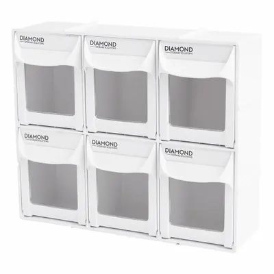 DIAMOND STORAGE SOLUTIONS Tip-Out Bin: 4 1/4 in x 11 7/8 in x 10 in, Wall, Stacking Capable - Tip-Out Bins